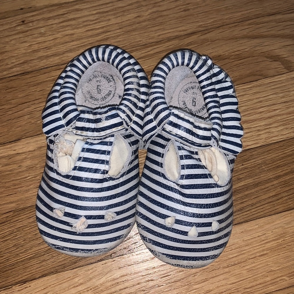 Freshly Picked Blue & White Stripe Mary JaneMS sz6